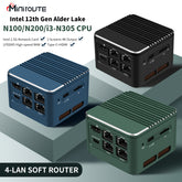 Miniroute M1 Network Firewall Mini PC Host 12th Gen N100/N200/i3-N305 Mini Computer,4 LAN 2.5GbE,HDMI+Type-C 4K Output Mini Desktop Computer