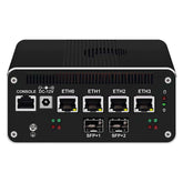 Firewall Mini PC i5-1250P(12C/16T,Up to 4.4GHz),2xSFP+10GbE Ports Mini Home Server Computer,4xi226-V 2.5GbE,HDMI+DP Triple Display,1xConsole Micro PC