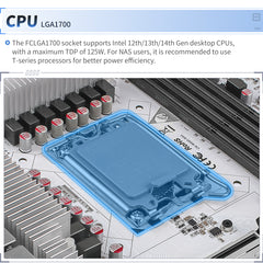ATX W680 12-Bay NAS Motherboard, Supports Intel 12th/13th/14th Gen CPU, LGA1700 Socket,10G+2.5G RJ45 Ports,U-DIMM DDR5 ECC,PCIe 5.0,3X M.2,HD+DP+Type-C Display