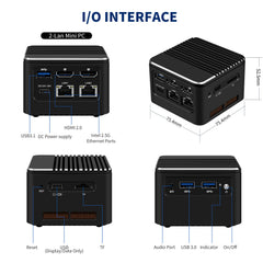 Miniroute M1 Mini PC, Intel N100/N200/i3-N305 Mini Desktop Computer Triple Display 4K@60Hz Output Dual HDMI+Type-C,Support WiFi6/BT5.2