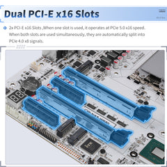 ATX W680 12-Bay NAS Motherboard, Supports Intel 12th/13th/14th Gen CPU, LGA1700 Socket,10G+2.5G RJ45 Ports,U-DIMM DDR5 ECC,PCIe 5.0,3X M.2,HD+DP+Type-C Display