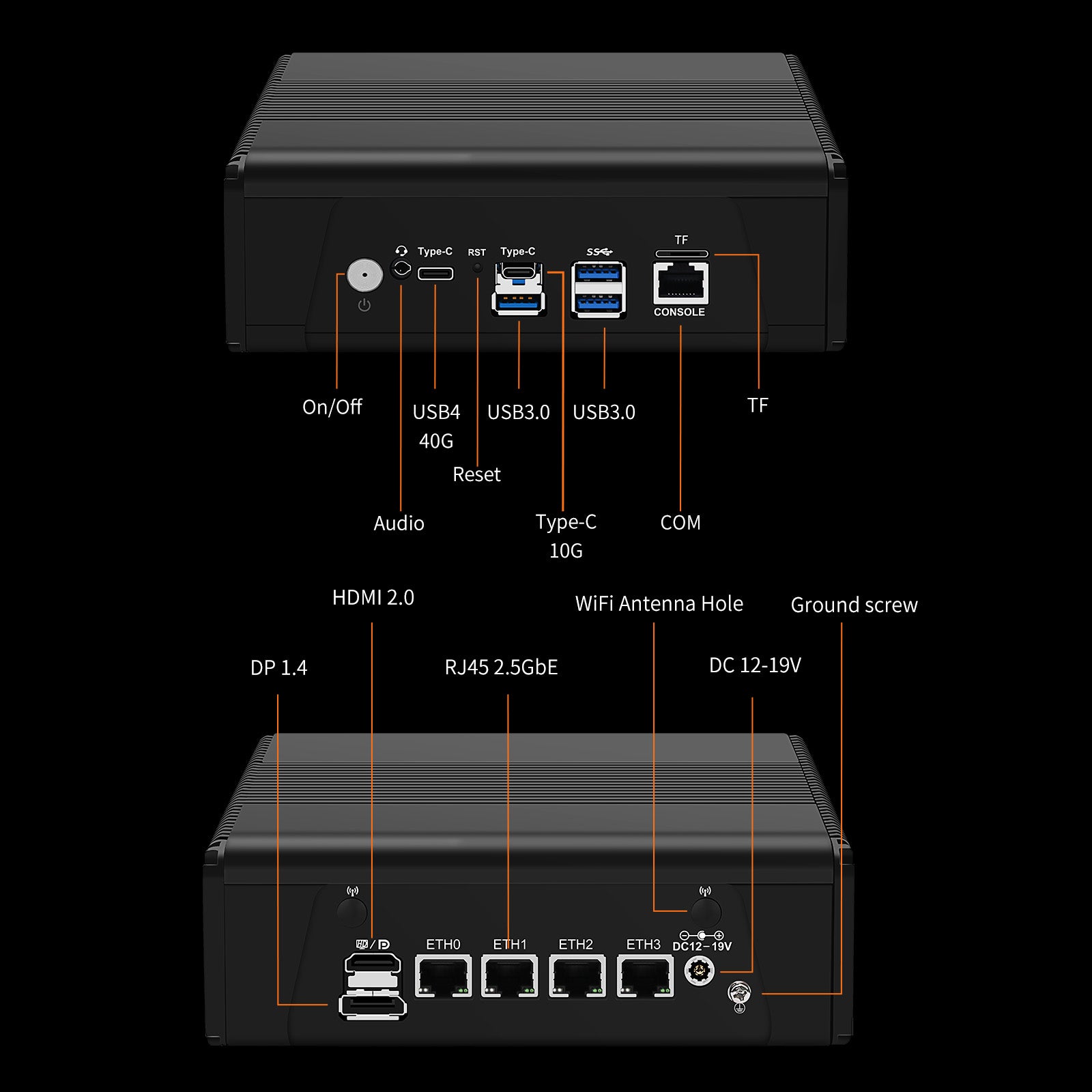 miniroute Mini PC AMD R7 7840HS Mini Desktop PC(8C/16T,Up to 5.1GHz),128GB PCIe Gen4 SSD/8GB DDR5 RAM/4xi226-V 2.5GbE/HDMI+DP+Type-C(USB4) Triple Display/8K Micro PC Host Windows 11 Pro