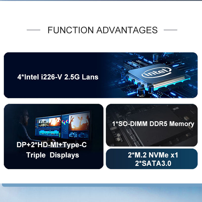 Fanless Mini PC Intel N100/i3-N305 CPU,4*Intel i226-V 2.5G Network,5*USB 2.0 1*USB 3.0,OPNsense Pfsense OpenWRT CNC Soft Router