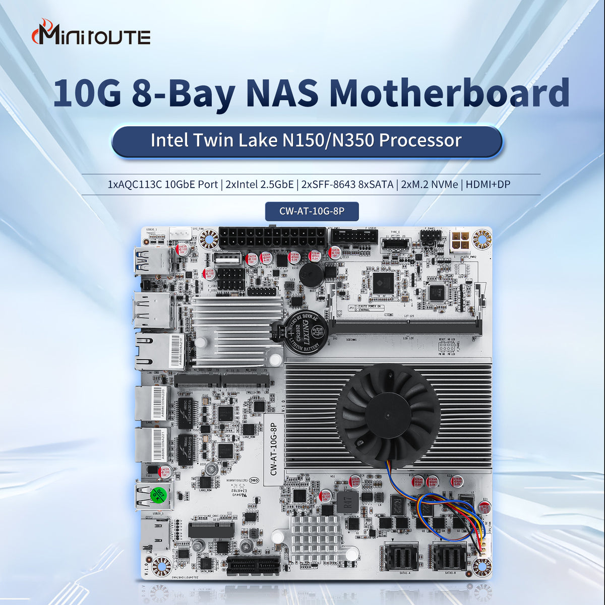 10G 8 Bay intel N350 NAS Motherboard