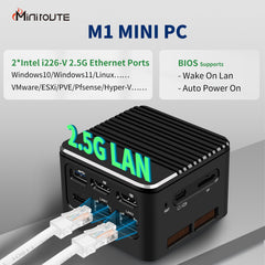 Miniroute M1 Mini PC, Intel N100/N200/i3-N305 Mini Desktop Computer Triple Display 4K@60Hz Output Dual HDMI+Type-C,Support WiFi6/BT5.2