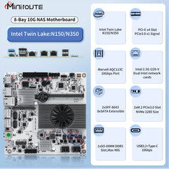 10G 8 Bay intel N350 NAS Motherboard