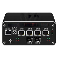Firewall Mini PC i5-1250P(12C/16T,Up to 4.4GHz),2xSFP+10GbE Ports Mini Home Server Computer,4xi226-V 2.5GbE,HDMI+DP Triple Display,1xConsole Micro PC