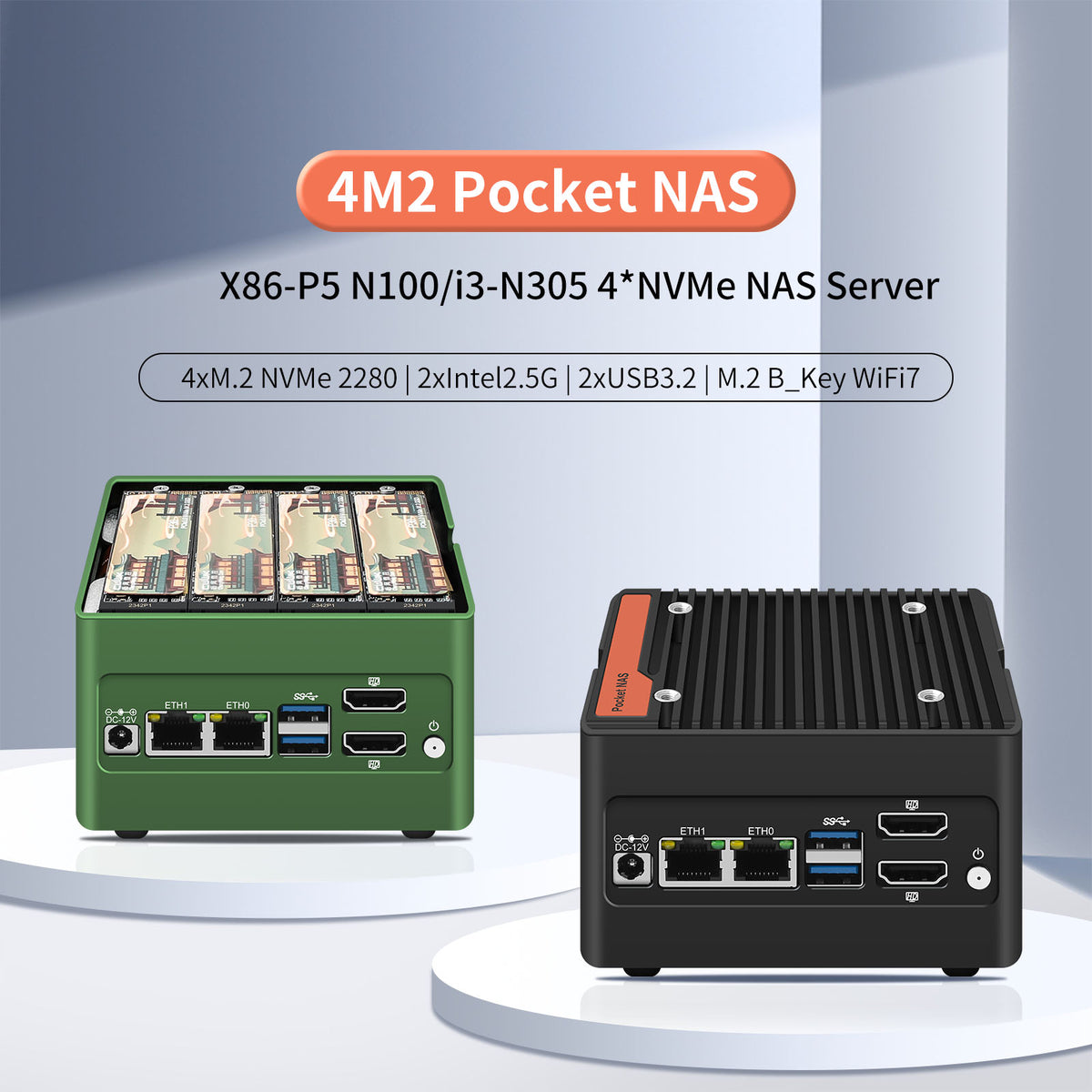 Small Intel Nas 4 x NVMe Mini NAS Server Intel N305 CPU Mini PC – Miniroute