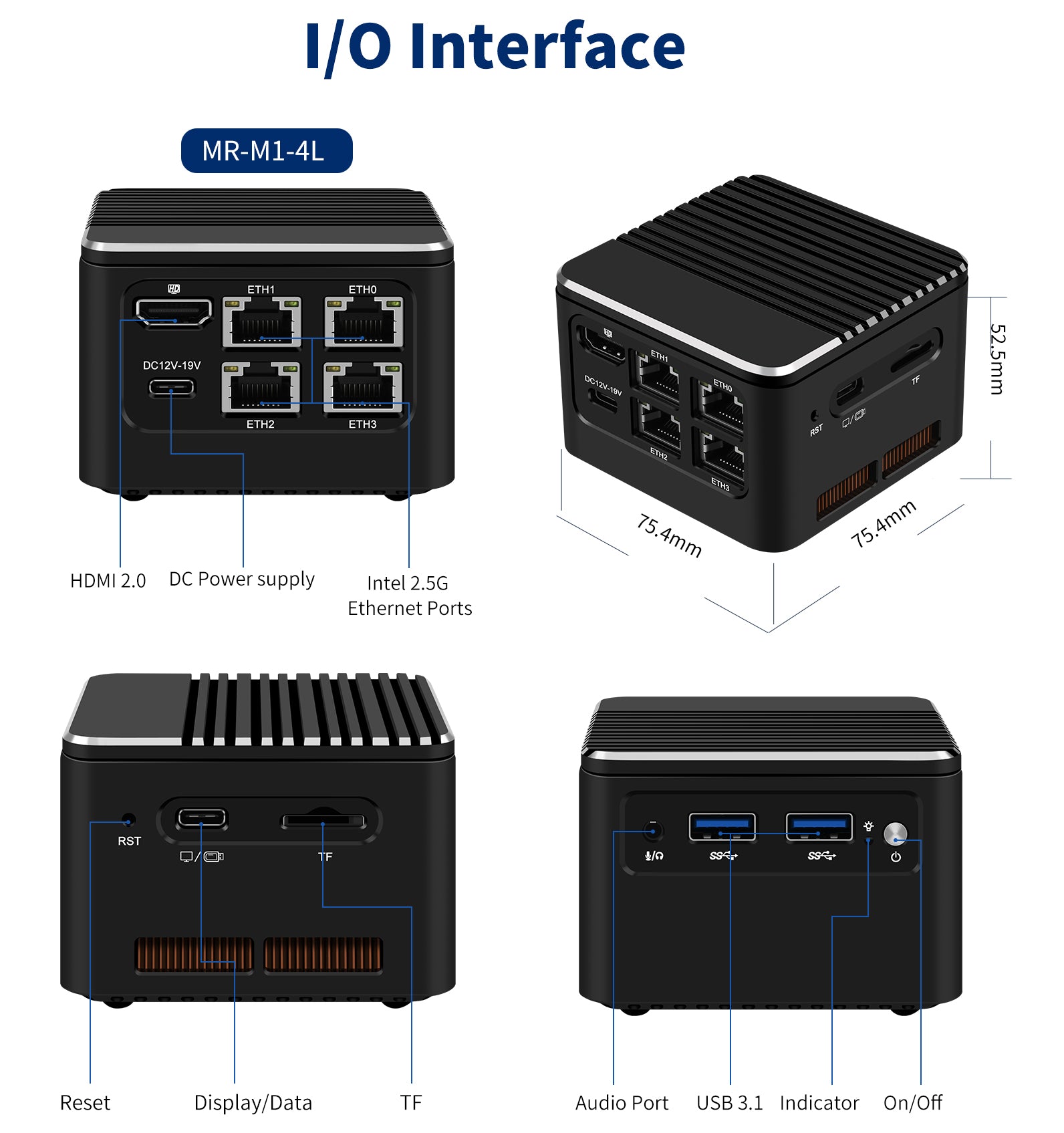 N100 Mini Router Miniroute M1 Network Firewall Mini PC Host 12th Gen N100/N200/i3-N305