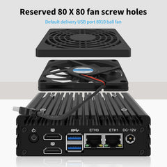 Miniroute x86 P5 Mini PC Intel N100,2xHDMI,2xIntel 2.5Gb Ethernet Ports,2xSATA3.0 Support WiFi6 Portable Computer with OPNsense